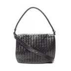 Bottega Veneta Shoulder Bag Messengerbag Intrecciato 2-Way Black Leather