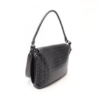 Bottega Veneta Shoulder Bag Messengerbag Intrecciato 2-Way Black Leather — view 2