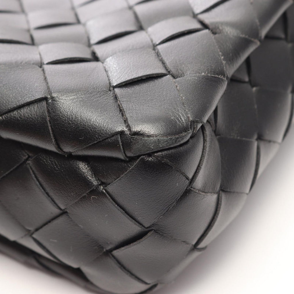 Bottega Veneta Shoulder Bag Messengerbag Intrecciato 2-Way Black Leather — view 6