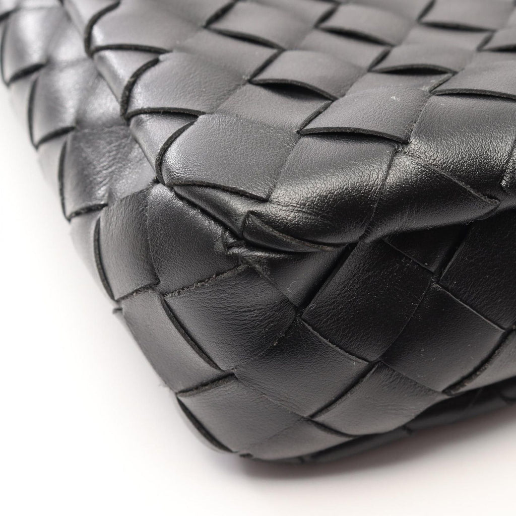 Bottega Veneta Shoulder Bag Messengerbag Intrecciato 2-Way Black Leather — view 7