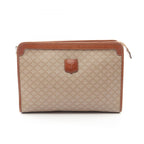 Celine Secondbag Clutch Macadam Beige Coatingcanvas Leather