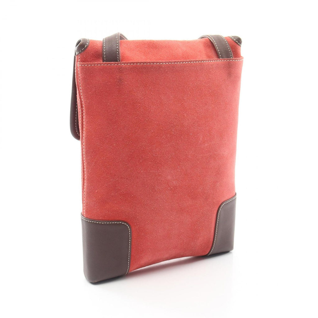 Loewe Shoulder Bag Anagram Red Brown Suede Leather — view 2