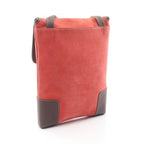 Loewe Shoulder Bag Anagram Red Brown Suede Leather — view 2