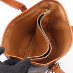 Celine Tote Macadam Brown Coatingcanvas Leather Handbag — view 3