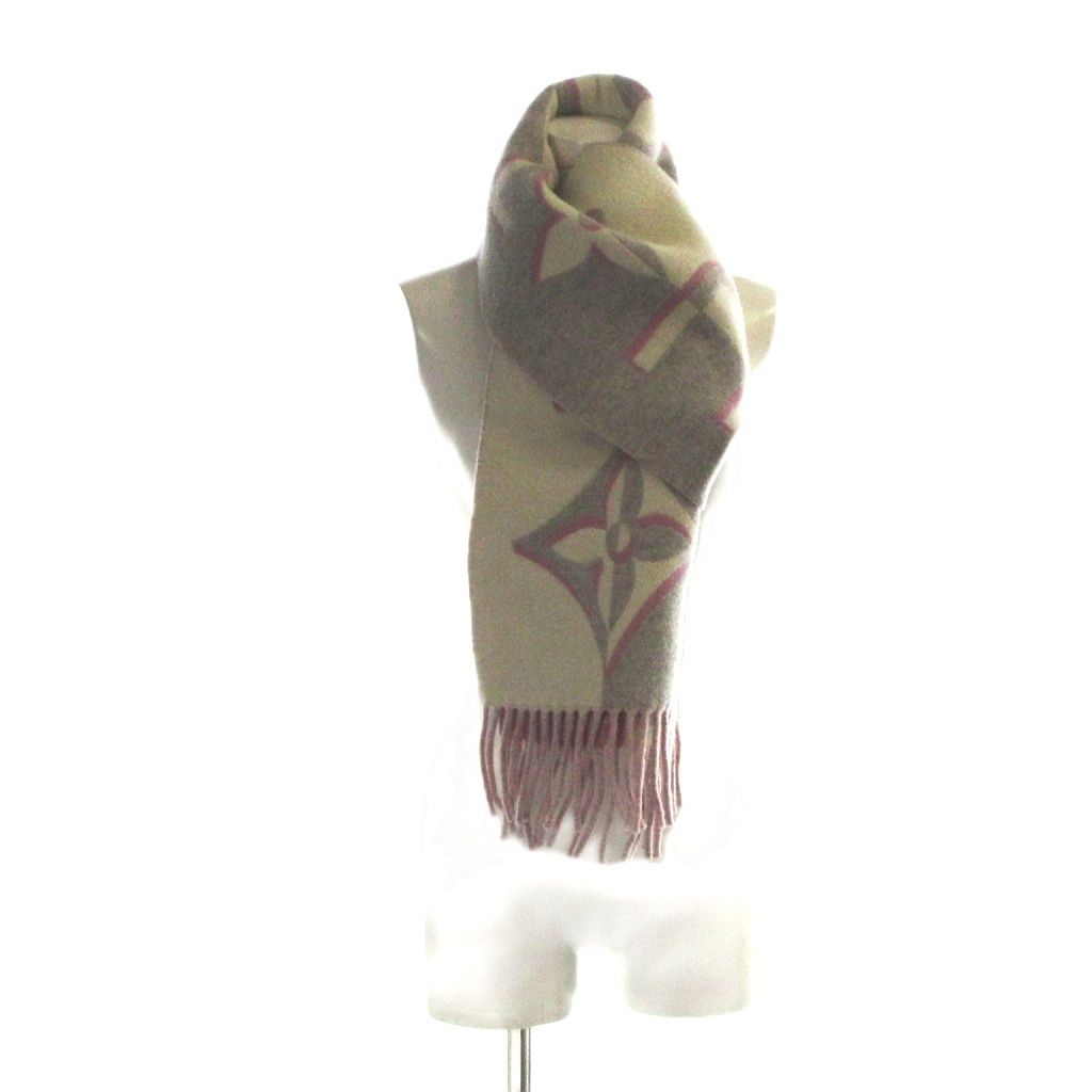 Louis Vuitton Duo Infinity Scarf Logo Wool Cashmere Monogram White — view 5