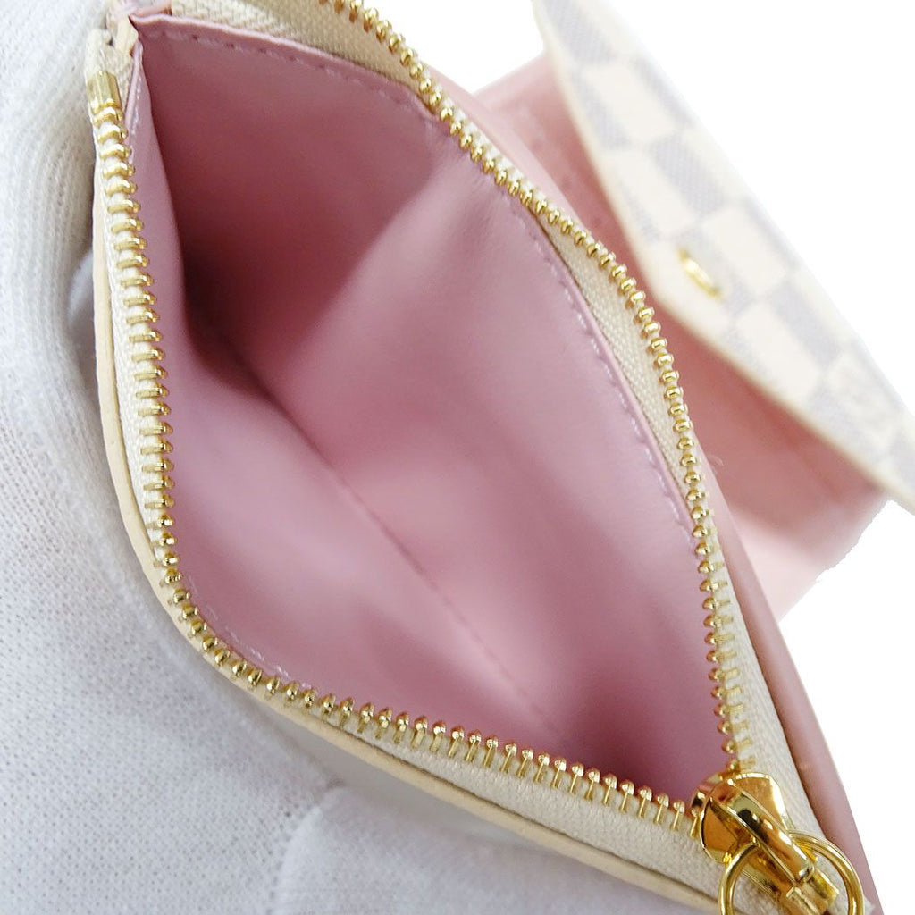 Louis Vuitton Wallet Trifold Damier Azur Canvas Portefeuille Victorine Ivory — view 7