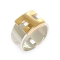Hermes Newhela Cles S Rin 49 Full 18k Yellow Gold 925 Sterling Silver and Logo