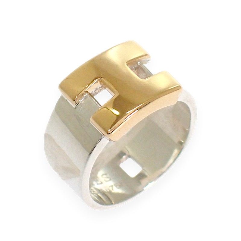Hermes Newhela Cles S Rin 49 Full 18k Yellow Gold 925 Sterling Silver and Logo