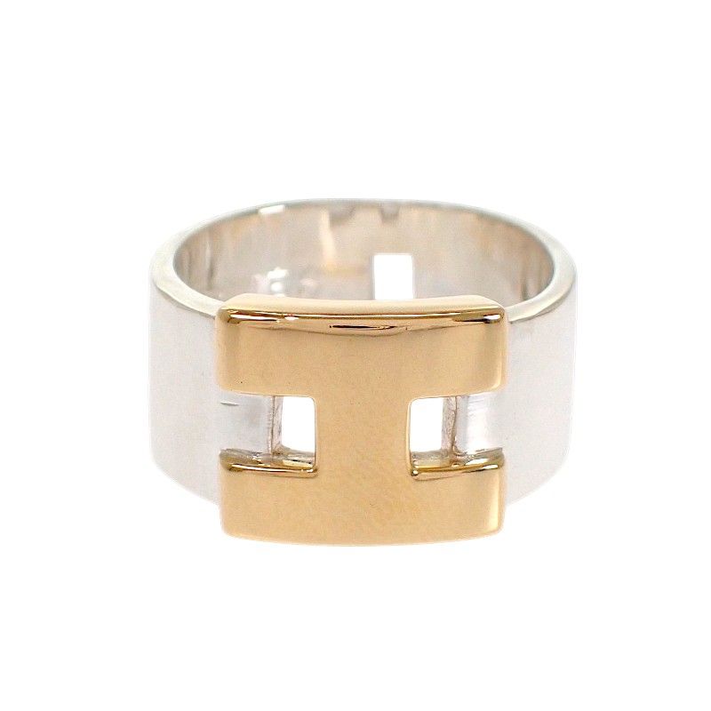 Hermes Newhela Cles S Rin 49 Full 18k Yellow Gold 925 Sterling Silver and Logo — view 2