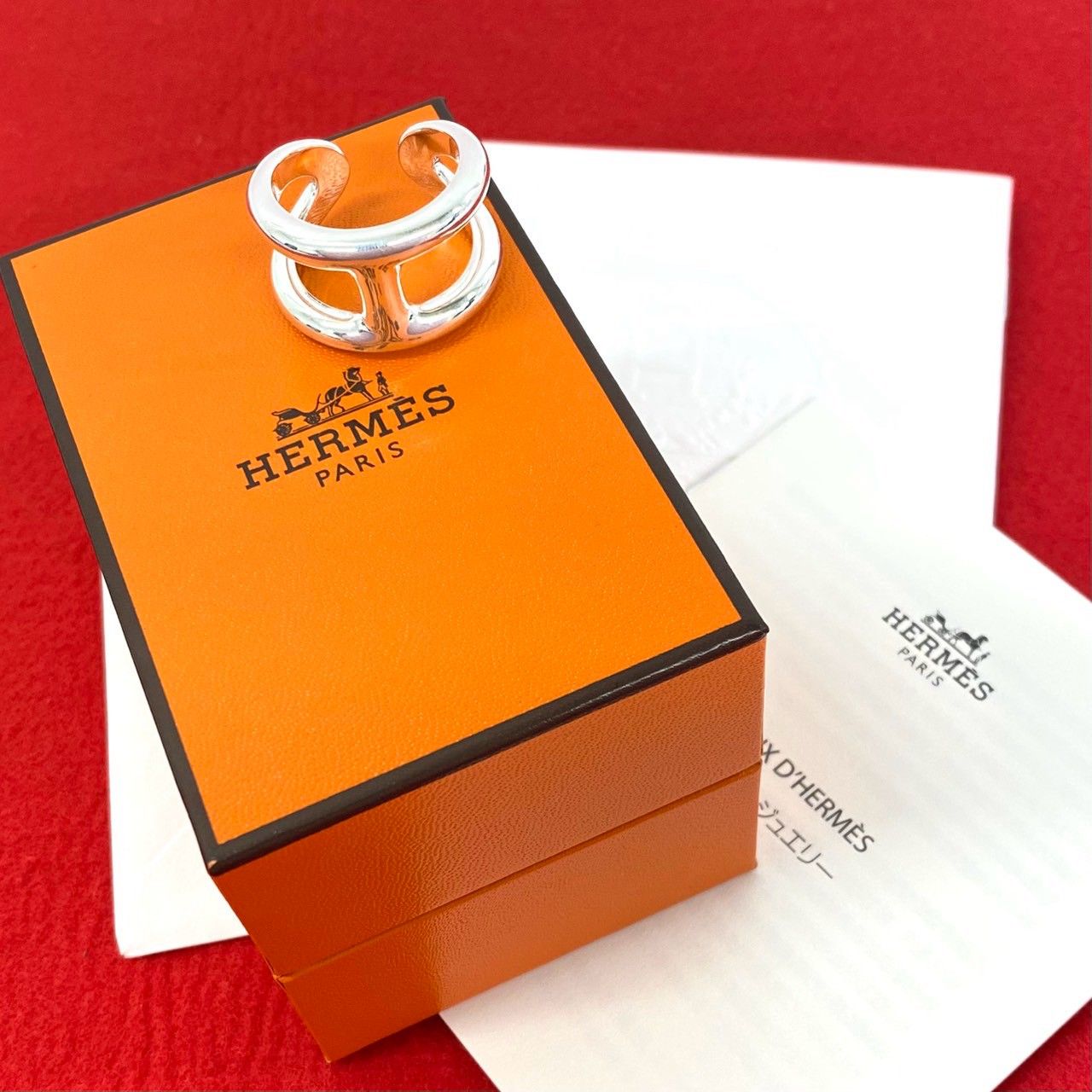 Hermes Products Box Osmose GM Ring 925 Sterling Silver