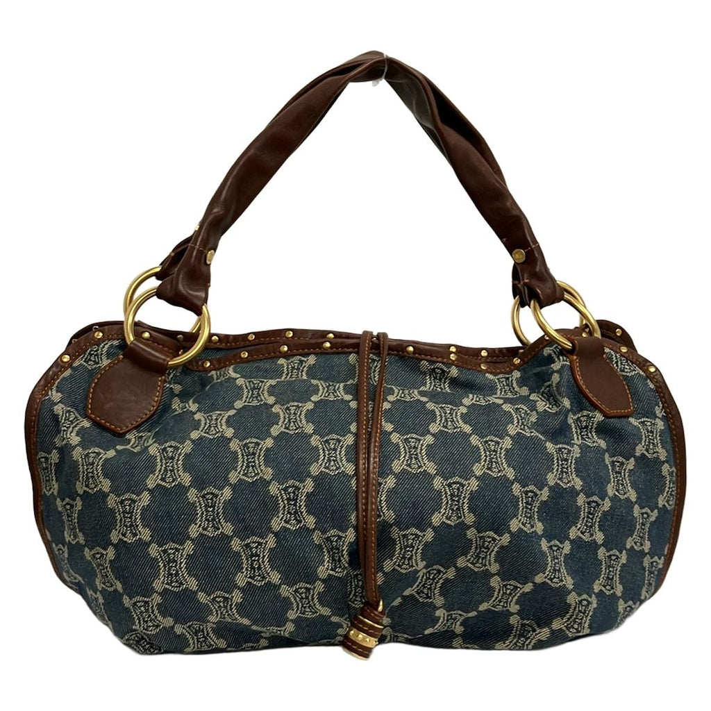 Celine Tote Bittersweet Paris Macadam Navy Ivory Dark Brown Leather