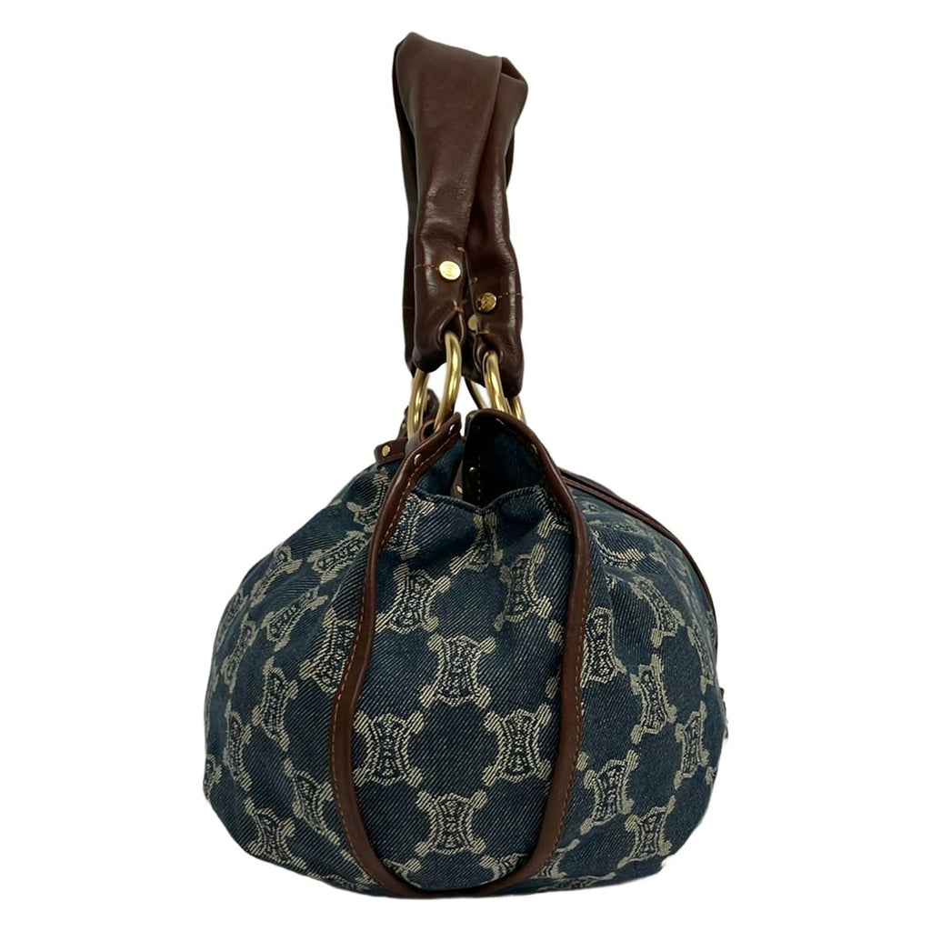 Celine Tote Bittersweet Paris Macadam Navy Ivory Dark Brown Leather — view 2