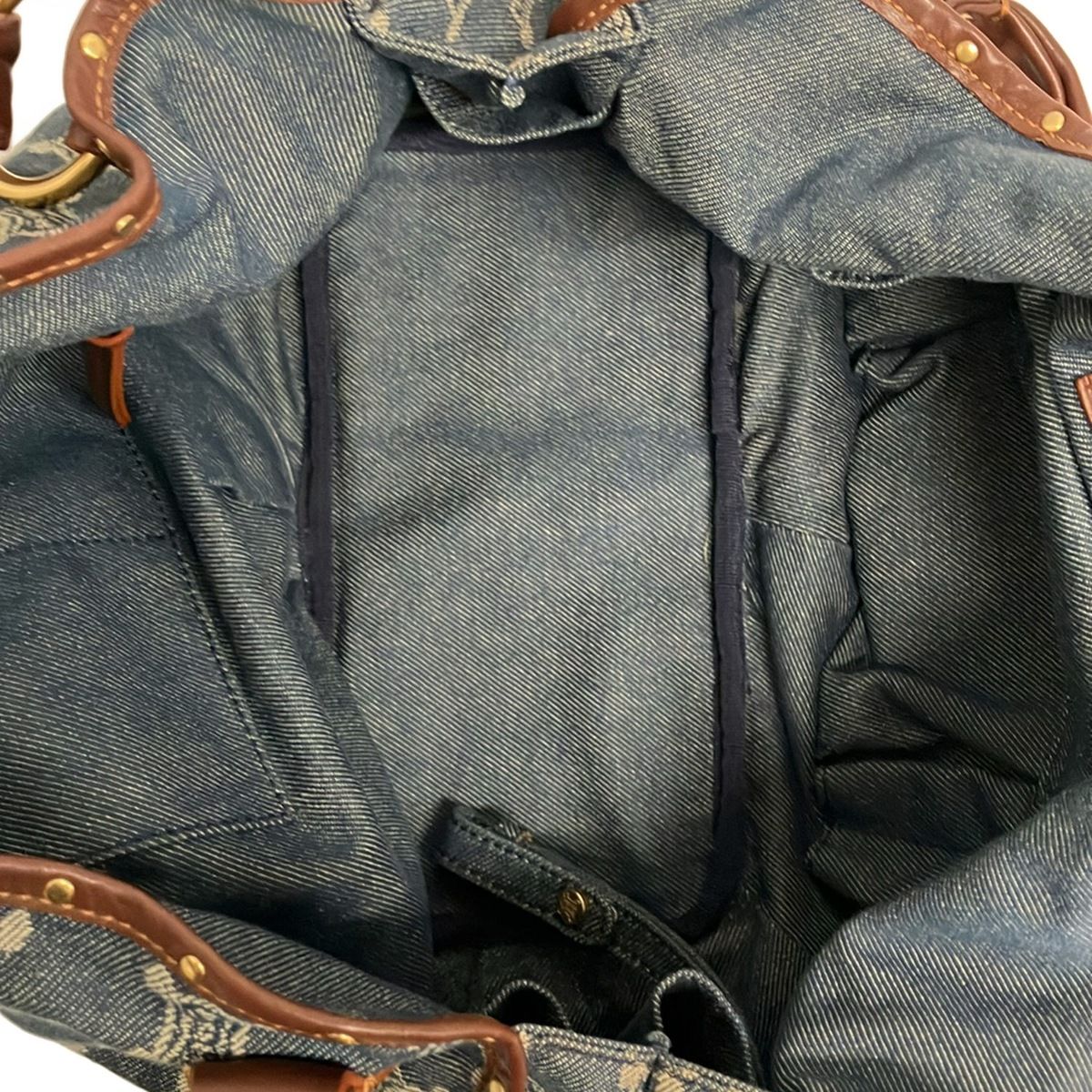 Celine Tote Bittersweet Paris Macadam Navy Ivory Dark Brown Leather — view 7