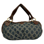 Celine Tote Bittersweet Paris Macadam Navy Ivory Dark Brown Leather — view 3