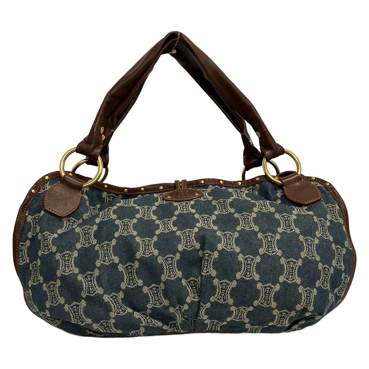Celine Tote Bittersweet Paris Macadam Navy Ivory Dark Brown Leather — view 3