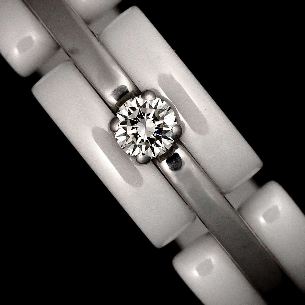 Chanel 53 Ring Diamond 18k WG White Ceramic 750 Ultra — view 8