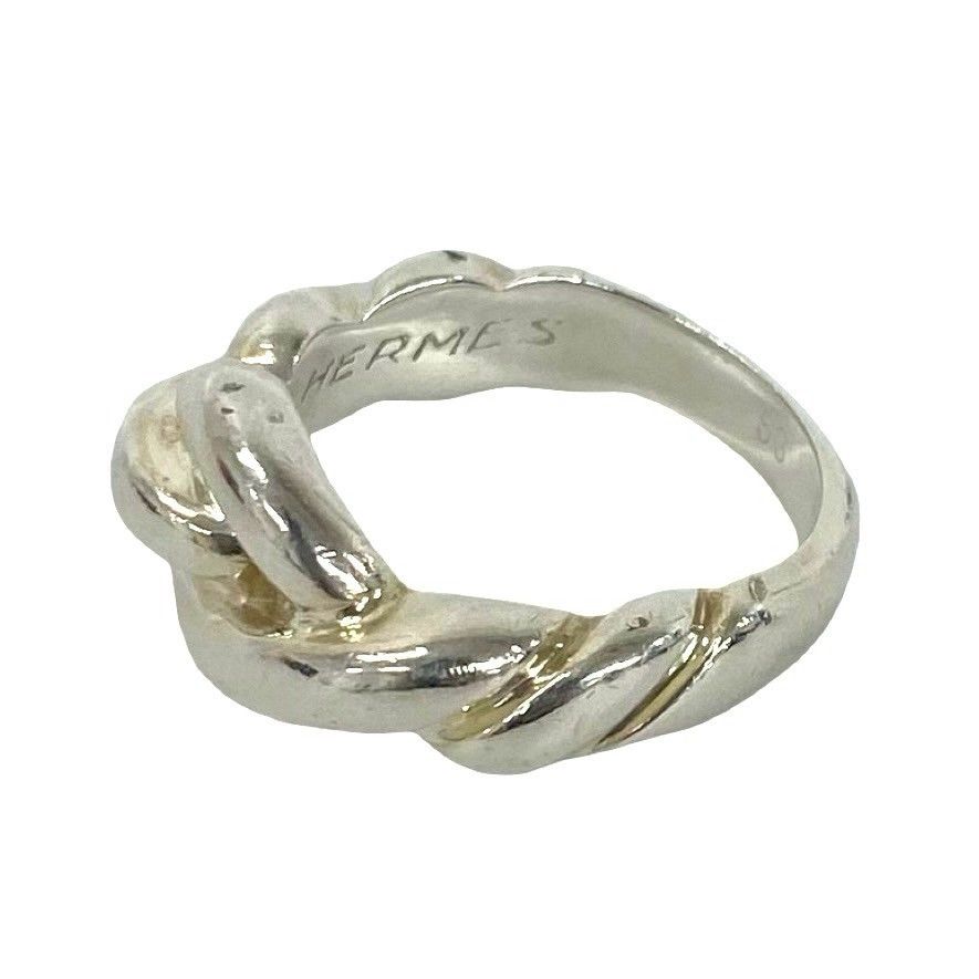 Hermes Boxed Torsado Ring 925 Sterling Silver — view 4