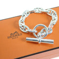 Hermes Chaine D'ancre Frame Ble Set 925 Sterling Silver with Bracelet