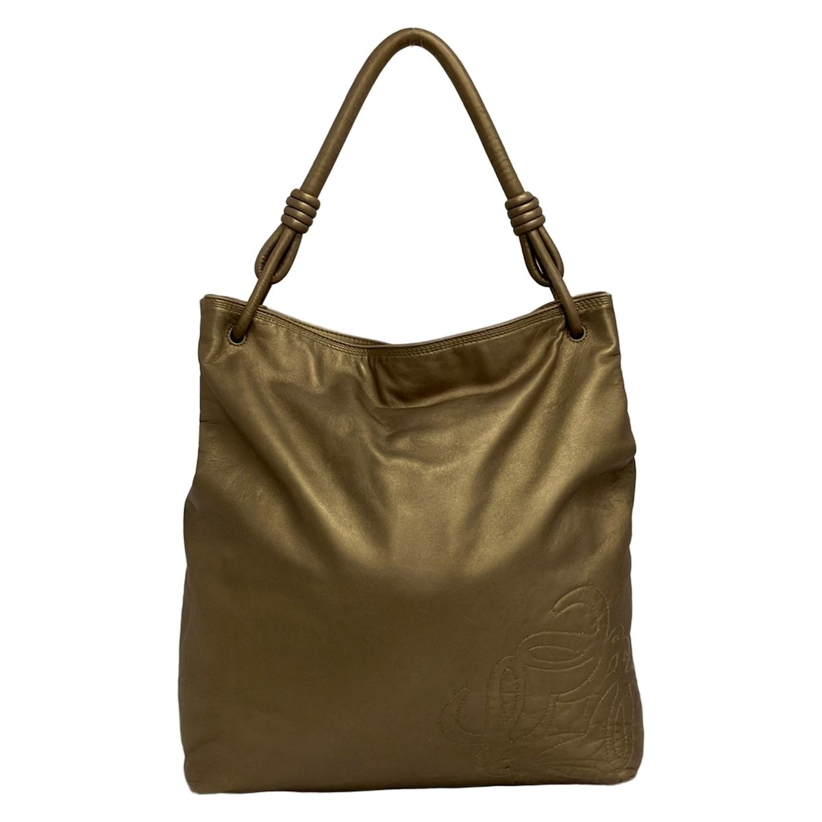 Loewe Shoulder Bag Flamenco Gold Leather