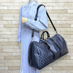 Louis Vuitton Keepall Damier Graphite Boston Bag Canvas Black Second — view 2
