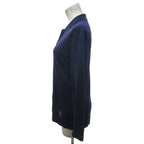 Hermes Gaultier Era Cotton Knit Cardigan Front Fly Navy 38 — view 2