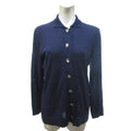 Hermes Gaultier Era Cotton Knit Cardigan Front Fly Navy 38