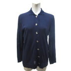 Hermes Gaultier Era Cotton Knit Cardigan Front Fly Navy 38