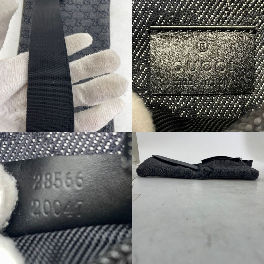 Gucci GG Monogram Shoulder Bag Canvas Black — view 5