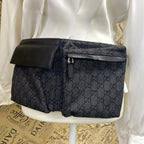 Gucci GG Monogram Shoulder Bag Canvas Black