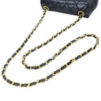 Chanel Mini Quilted Chain Shoulder Bag Lambskin Black Gold Vintage — view 6