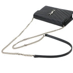 Saint Laurent Cassandra Chain Wallet Leather Black Shoulder — view 6