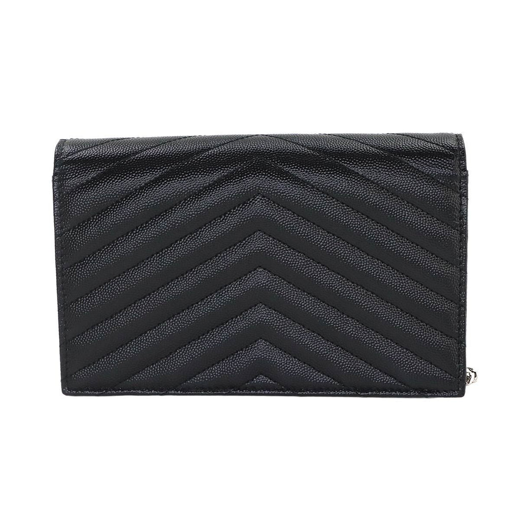 Saint Laurent Cassandra Chain Wallet Leather Black Shoulder — view 3