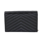 Saint Laurent Cassandra Chain Wallet Leather Black Shoulder — view 3