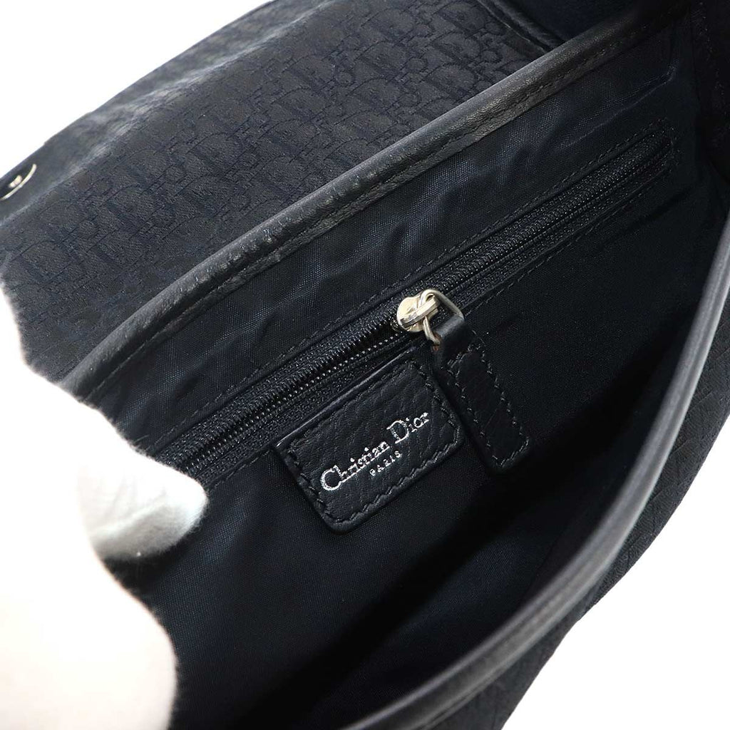 Dior Trotter Street Chic Shoulder Bag Canvas Leather Black — view 7