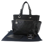 Chanel Paris Biarritz GM Tote Nylon Leather Black — view 2