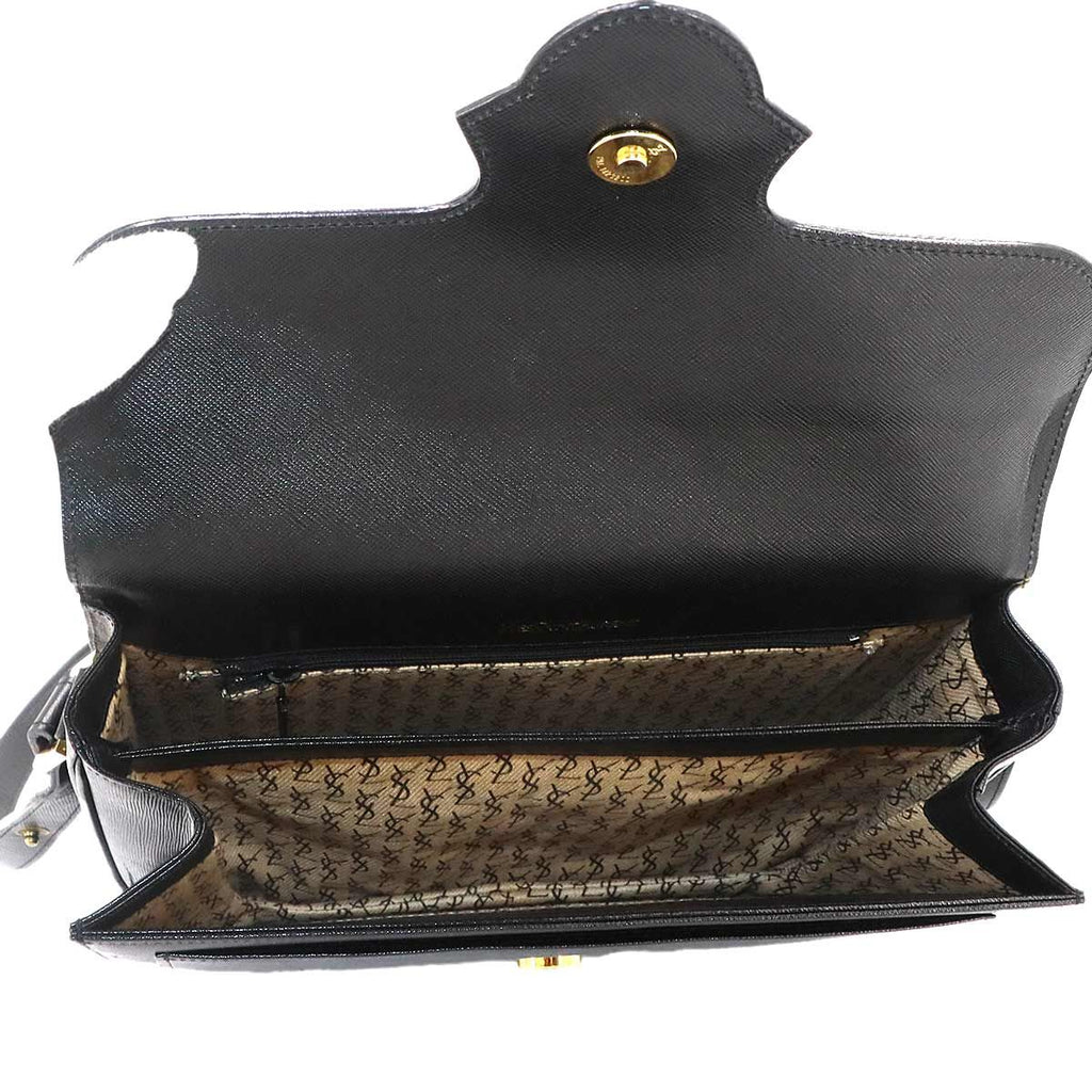 Saint Laurent Eve Shoulder Bag Leather Black Gold — view 6