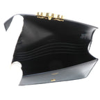 Celine Triomphe Chain Wallet Leather Black Gold Shoulder — view 7