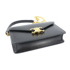 Celine Triomphe Chain Wallet Leather Black Gold Shoulder — view 4