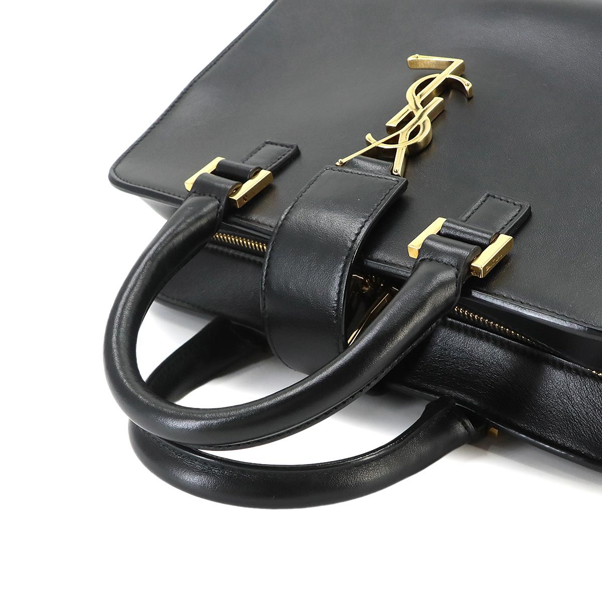 Saint Laurent Cabas 2-Way Bag Leather Black Baby — view 6