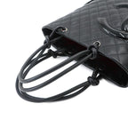 Chanel Cambon Line Tote Leather Enamel Black Silver — view 6