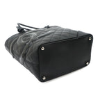 Chanel Cambon Line Tote Leather Enamel Black Silver — view 5