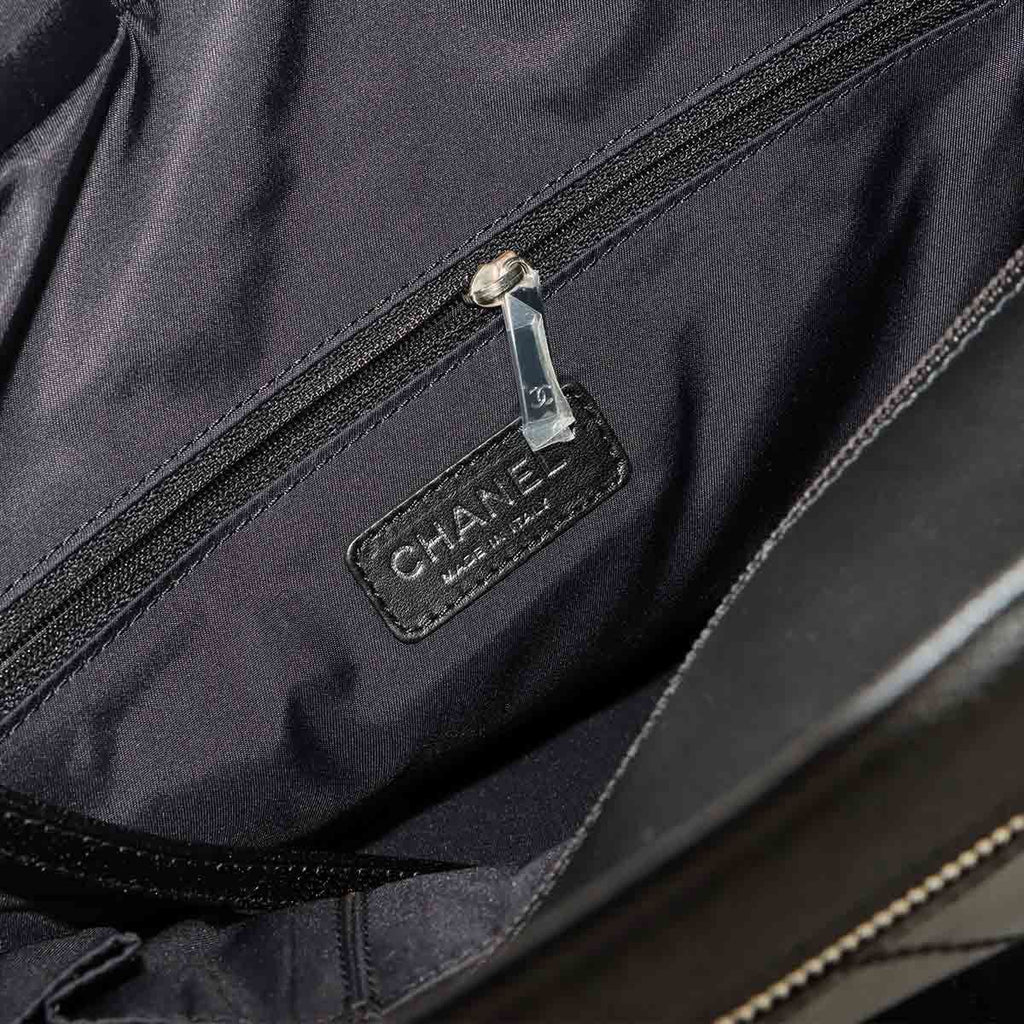 Chanel Paris Biarritz GM Tote Nylon Leather Black — view 8