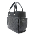 Chanel Paris Biarritz GM Tote Nylon Leather Black — view 4