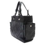 Chanel Paris Biarritz GM Tote Nylon Leather Black — view 3