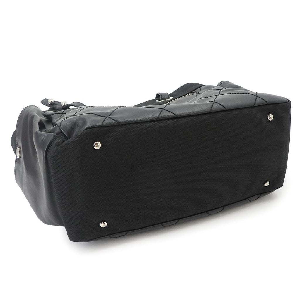 Chanel Paris Biarritz GM Tote Nylon Leather Black — view 4