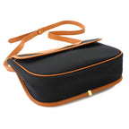 Saint Laurent Shoulder Bag Leather Black Brown Gold Vintage — view 4