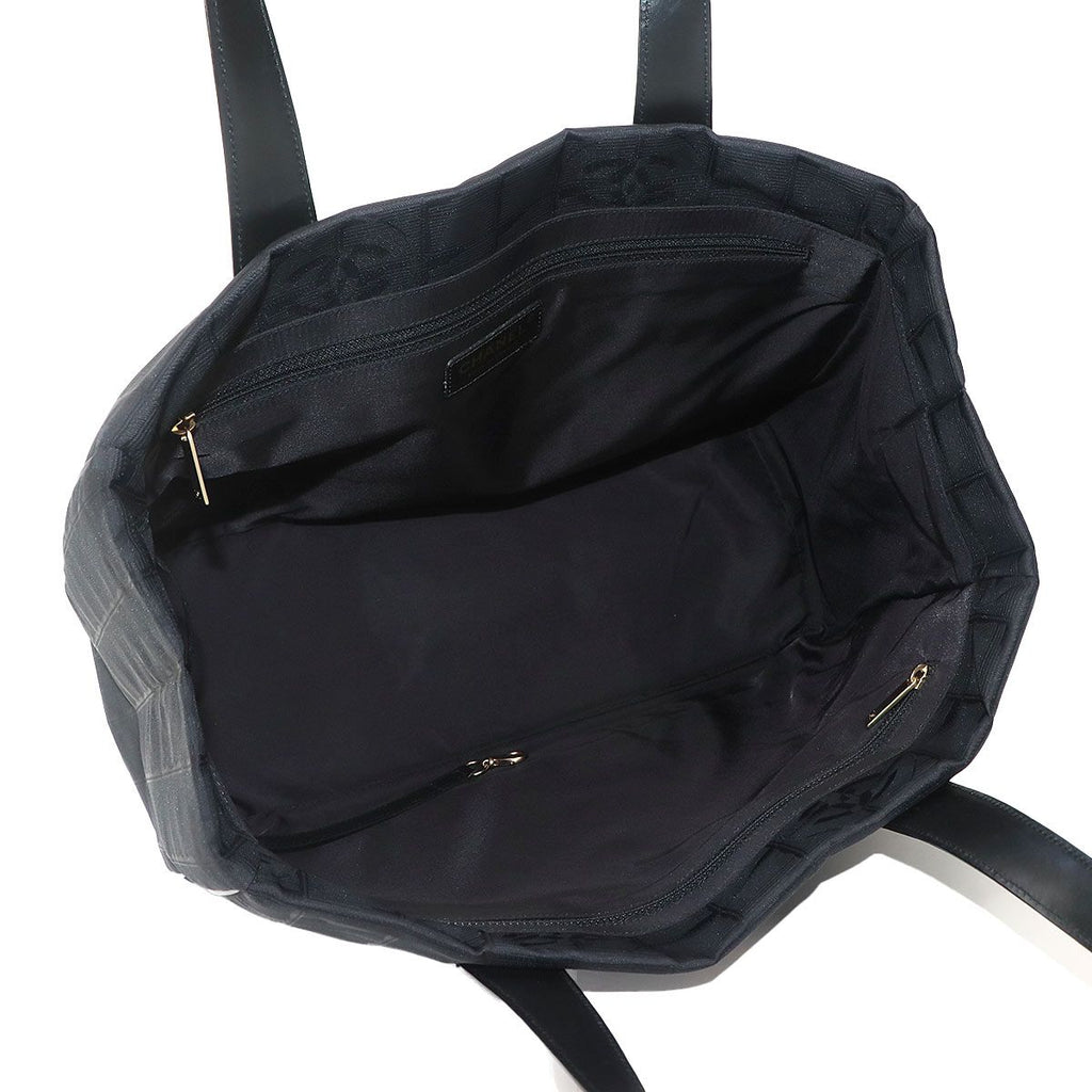 Chanel Line Tote MM Nylon Jacquard Leather Black — view 7