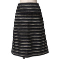 Chanel Skirt 42 Tweed Border Stripe Lame Thread