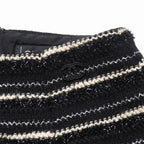 Chanel Skirt 42 Tweed Border Stripe Lame Thread — view 7