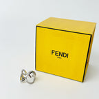 Fendi IS Crystal Ring Plated Silver Clear Vintage — view 2